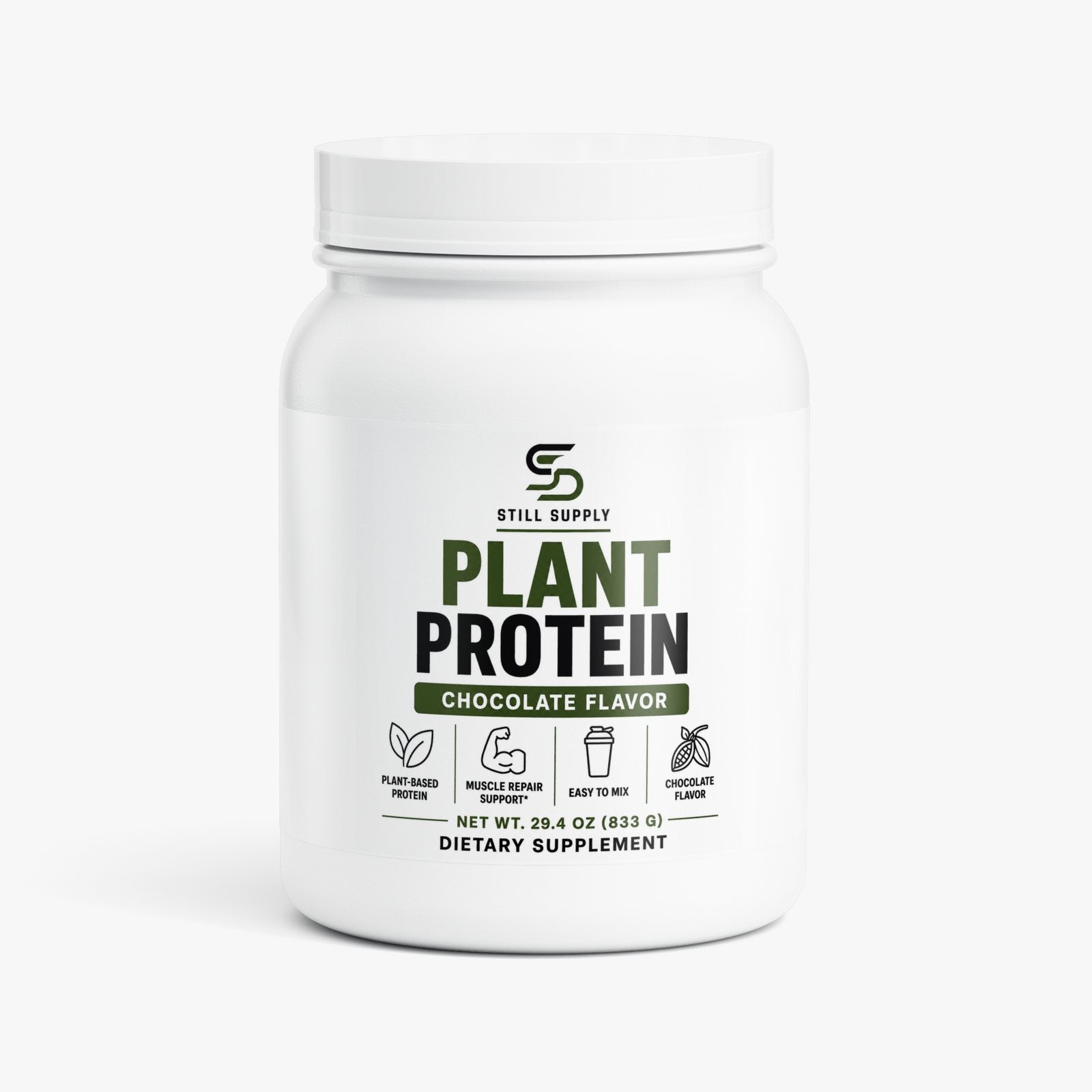 Still Supply Plant Protein pouch in chocolate